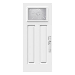 Steel Single Door Victoria Shaker (3P) Style - Alys V-Groove Glass (22" x 14-7/16")