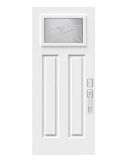 Steel Single Door Victoria Shaker (3P) Style - Alys V-Groove Glass (22" x 14-7/16")