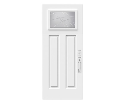 Steel Single Door Victoria Shaker (3P) Style - Alys V-Groove Glass (22" x 14-7/16")