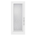 Steel Single Door Flush - Alys V-Groove Glass (22" x 64")