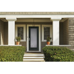 Steel Single Door Flush - Alys V-Groove Glass (22" x 64")