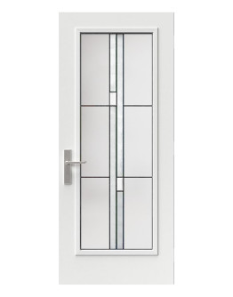 Steel Single Door Flush - Arima Glass (22" x 64")