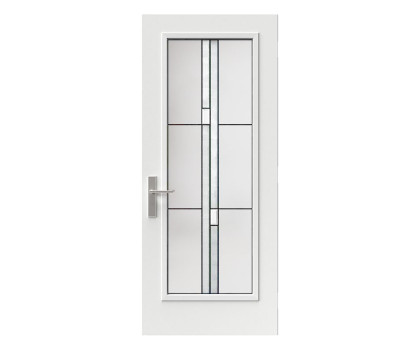 Steel Single Door Flush - Arima Glass (22" x 64")