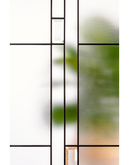 Steel Single Door Flush - Arima Glass (22" x 64")