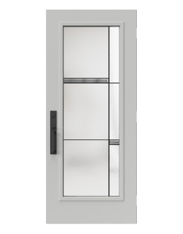 Steel Single Door Flush - Belmont Glass (22" x 64")