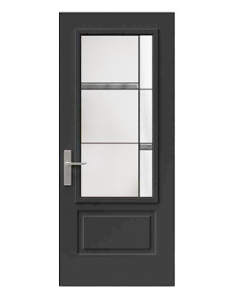 Steel Single Door Orleans (2P) Style - Belmont Glass (22" x 48")