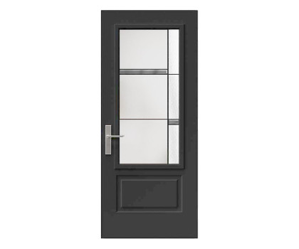Steel Single Door Orleans (2P) Style - Belmont Glass (22" x 48")