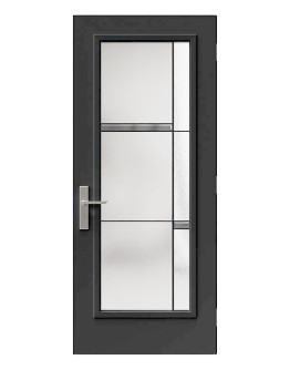 Steel Single Door Flush - Belmont Glass (22" x 64")