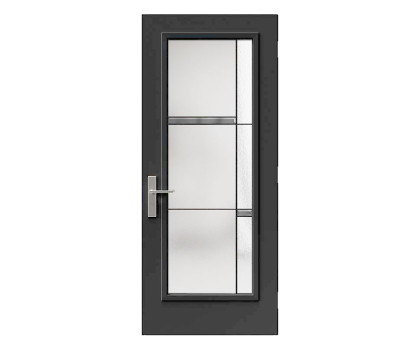 Steel Single Door Flush - Belmont Glass (22" x 64")