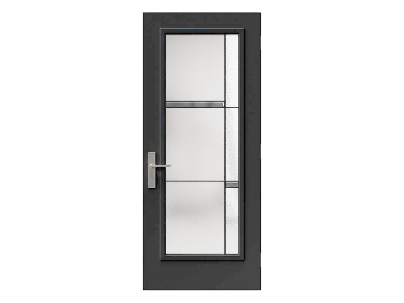 Steel Single Door Flush - Belmont Glass (22" x 64")