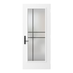 Steel Single Door Flush - Equation Glass (22" x 64")