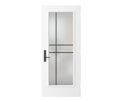 Steel Single Door Flush - Equation Glass (22" x 64")