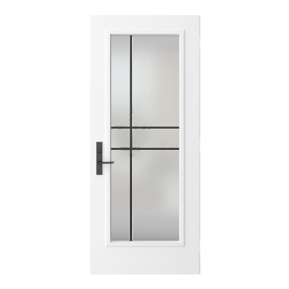 Steel Single Door Flush - Equation Glass (22" x 64")
