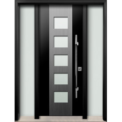 AV-17 Single Entry Door with Two Sidelites (with Sandblasted Door Glass)