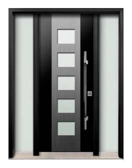 AV-17 Single Entry Door with Two Sidelites (with Sandblasted Door Glass)