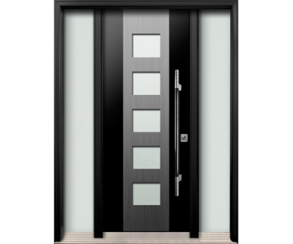 AV-17 Single Entry Door with Two Sidelites (with Sandblasted Door Glass)