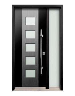AV-17 Single Entry Door with One Sidelite Right (with Sandblasted Door Glass)