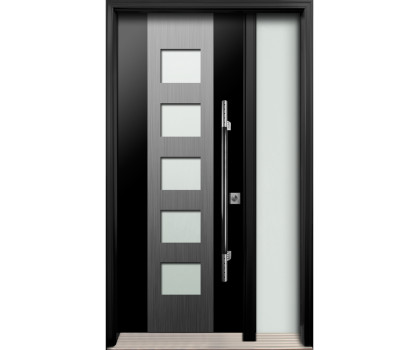 AV-17 Single Entry Door with One Sidelite Right (with Sandblasted Door Glass)