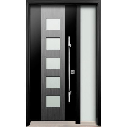 AV-17 Single Entry Door with One Sidelite Right (with Sandblasted Door Glass)