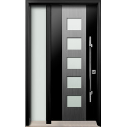 AV-17 Single Entry Door with One Sidelite Left  (with Sandblasted Door Glass)