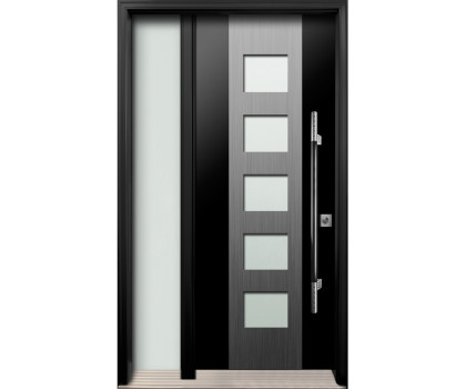 AV-17 Single Entry Door with One Sidelite Left  (with Sandblasted Door Glass)