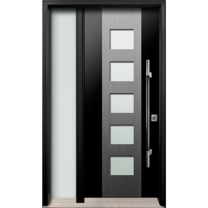 AV-17 Single Entry Door with One Sidelite Left  (with Sandblasted Door Glass)