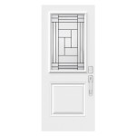 Steel Single Door London (2P) Style - Louisbourg Glass (22" x 36")