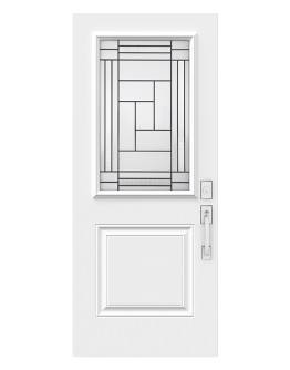 Steel Single Door London (2P) Style - Louisbourg Glass (22" x 36")