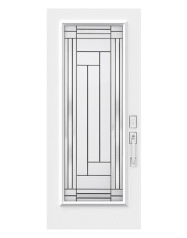 Steel Single Door Flush - Louisbourg Glass (22" x 64")