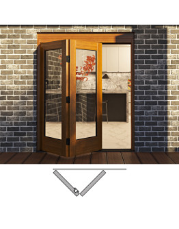 Flush Glazed Bi-Folding Door: 2L (2 panels  moving left)