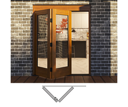 Flush Glazed Bi-Folding Door: 2L (2 panels  moving left). Available: 62-7/8", 66-7/8", 70-7/8", 74-7/8" in Width and 84", 100" in Height