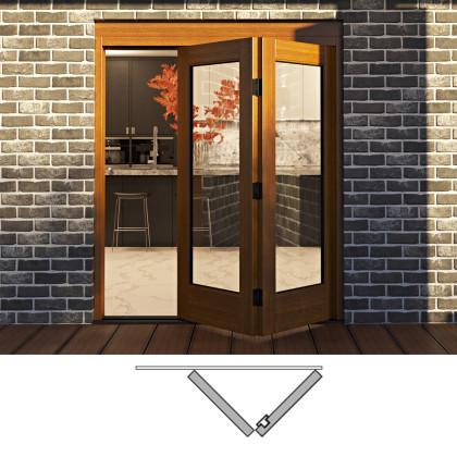 Flush Glazed Bi-Folding Door: 2R (2 panels moving right)