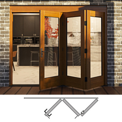 Flush Glazed Bi-Folding Door: 3R (3 panels moving right)