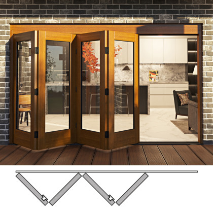 Flush Glazed Bi-Folding Door: 4L (4 panels moving left)