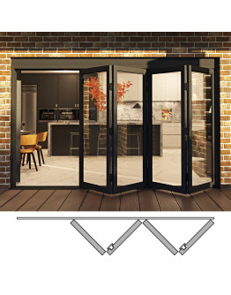 Rail and Stile Bi-Folding Door - 4R (4 panels moving right)