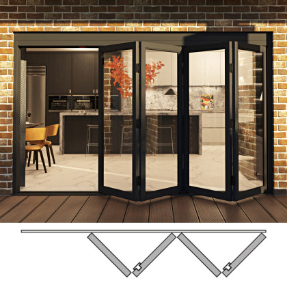 Rail and Stile Bi-Folding Door - 4R (4 panels moving right) Rail and Stile Bi-Folding Door - 4R (4 panels moving right)