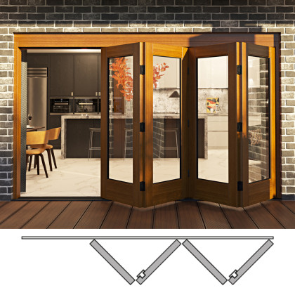 Flush Glazed Bi-Folding Door: 4R (4 panels moving right)