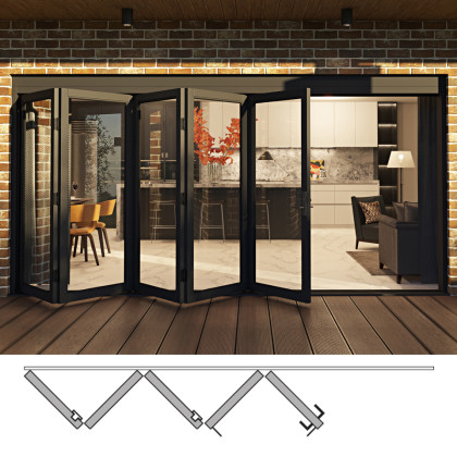 Rail and Stile Bi-Folding Door - 5L (5 panels moving left) Rail and Stile Bi-Folding Door - 5L (5 panels moving left)