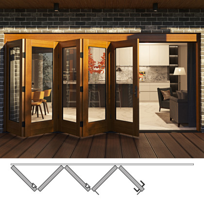 Flush Glazed Bi-Folding Door: 5L (5 panels moving left)  