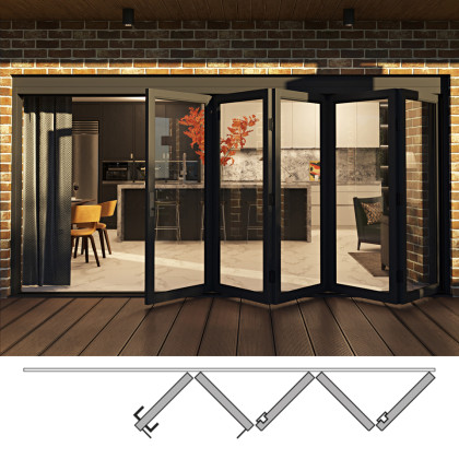 Rail and Stile Bi-Folding Door - 5R (5 panels moving right) Rail and Stile Bi-Folding Door - 5R (5 panels moving right)