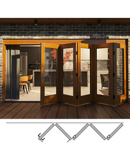 Flush Glazed Bi Folding Door: 5R (5 panel moving right)