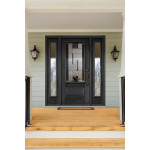 Steel Single Door Flush - Onyx Glass (22" x 64")