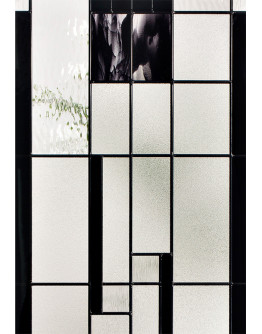 Steel Single Door Flush - Onyx Glass (22" x 64")
