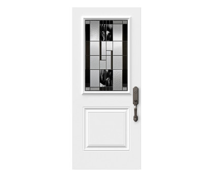 Steel Single Door London (2P) Style - Onyx Glass (22" x 36")