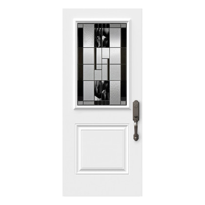 Steel Single Door London (2P) Style - Onyx Glass (22" x 36")