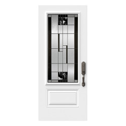 Steel Single Door Orleans (2P) Style - Onyx Glass (22" x 48")