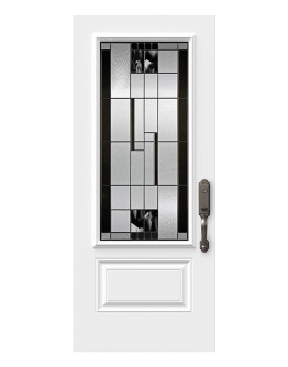 Steel Single Door Orleans (2P) Style - Onyx Glass (22" x 48")
