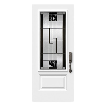 Steel Single Door Orleans (2P) Style - Onyx Glass (22" x 48")