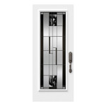 Steel Single Door Flush - Onyx Glass (22" x 64")
