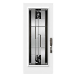 Steel Single Door Flush - Onyx Glass (22" x 64")
